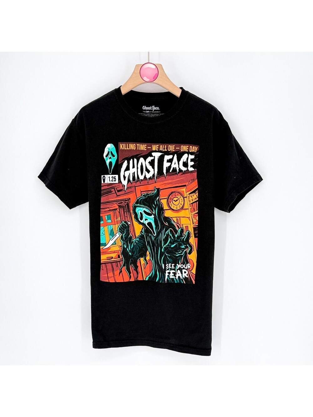 Scream Ghost Face I See Your Fear Comic Cover Graphic T-Shirt Men’s Medium